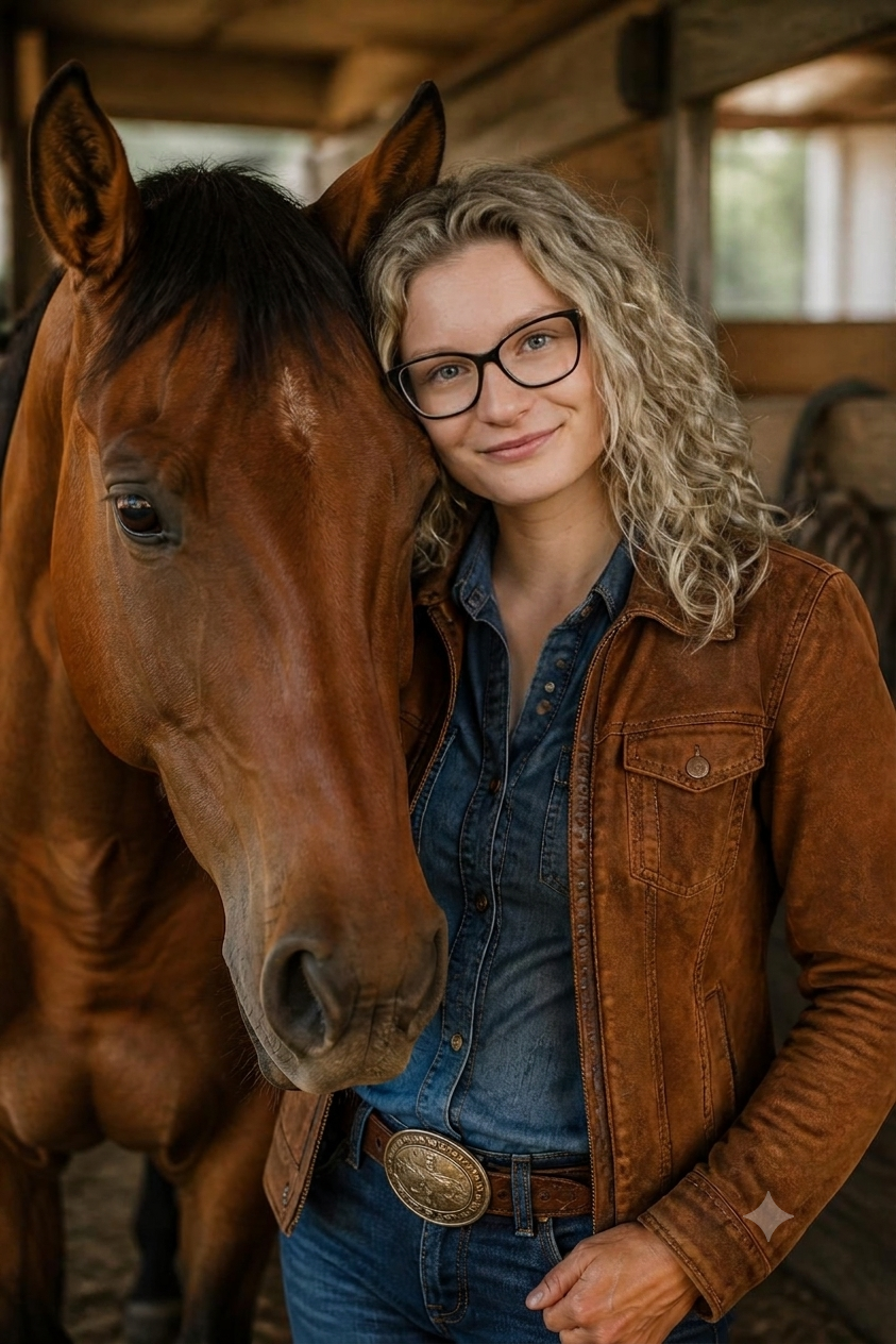 Melina mit ihrem Pferd